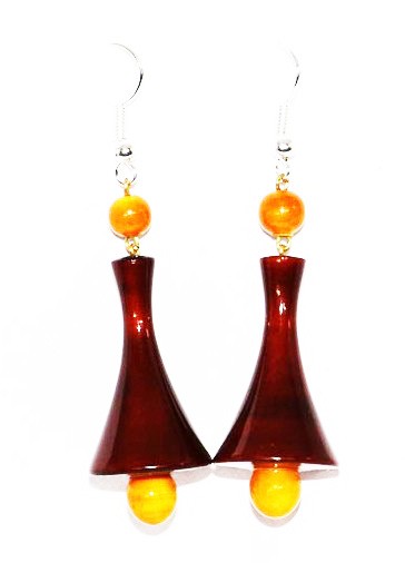 Etikoppaka Wooden Hanging Earrings (Model 1)