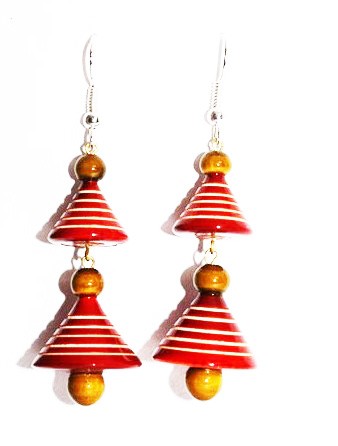 Etikoppaka Wooden Hanging Earrings (Model 7)