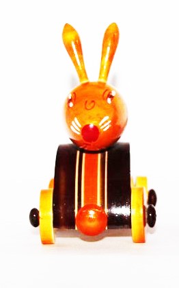 Etikoppaka Wooden Wheeled Bunny