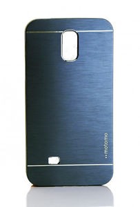 For Samsung Galaxy S5 I9600, Metallic Blue Mobile Case Cover, Motomo Hard Metal Phone Case Cover
