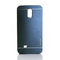 For Samsung Galaxy S5 I9600, Metallic Blue Mobile Case Cover, Motomo Hard Metal Phone Case Cover