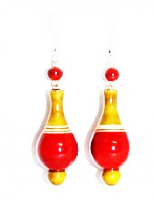 Etikoppaka Wooden Hanging Earrings (Model 9)